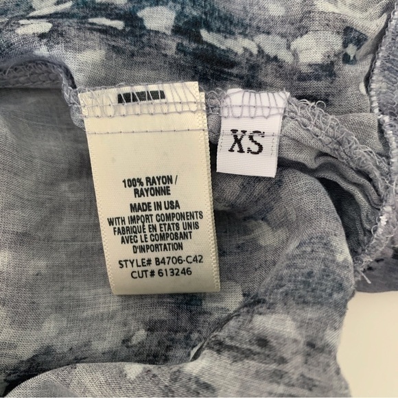 Bella Dahl Shirred High Neck Top XS Tie Dye Snow Fall - Picture 7 of 9